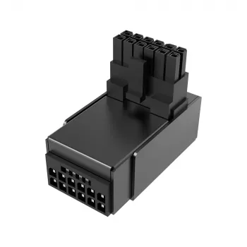 Akasa G-Nexus P16 Plus 90 graders 12V-2x6 GPU-strömadapter med metallhölje - svart