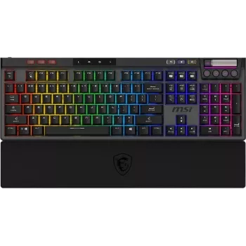 MSI STRIKE PRO W SILENT FR mekaniskt gaming-tangentbord, tenkeyless, Kailh Low Profile Red-brytare, RGB, AZERTY