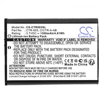 Cameron Sino battery CTR-003 for Nintendo 3DS, 2DS XL, Switch Pro Controller