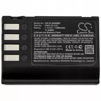 Cameron Sino ersättningsbatteri för Panasonic DMW-BLK22 / DMW-BLK22GK, 2200mAh, 7.2V, Li-Ion