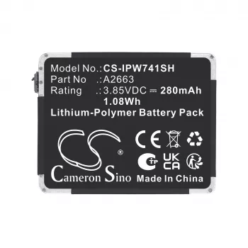 CAMERON SINO ersättningsbatteri typ A2663 för Apple Watch Series 7 41mm A2473/A2475/A2476 (Cs-ipw741sh)