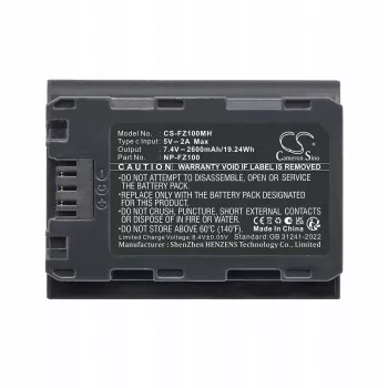 Cameron Sino CS-FZ100MH ersättningsbatteri för Sony NP-FZ100, 2200mAh, 7,2V, Li-ion, svart