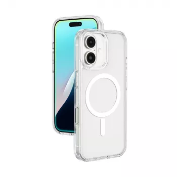 AMAZINGTHING Minimal Mag Case silikonfodral med magnetring för iPhone 16 - transparent