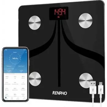 Renpho smart badrumsvåg med app – svart (ES-30M-US)