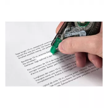 Tombow korrigeringsrulle 10 m x 4,2 mm vitt band genomskinligt blått hölje