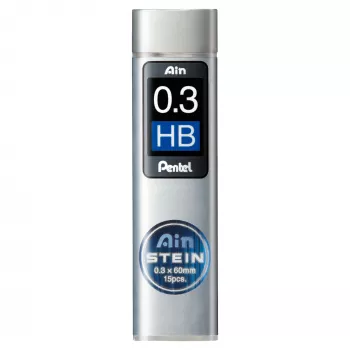 Pentel AinStein HB 0,3 mm blyertsstift påfyllningspack, grå, 15 stift