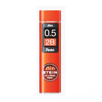 Pentel C275-2BO Super Hi-Polymer blyertsstift påfyllningspack 0,5 mm 2B orange 40 stift box