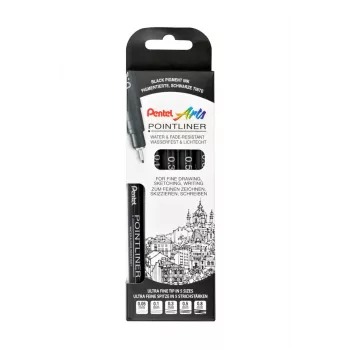 Pentel Pointliner fineliner-set, svart