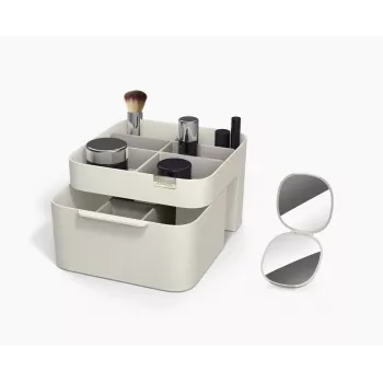 Joseph Joseph Viva Make Me Up set: kosmetikorganizer med magnetisk låda och 2-i-1-fickspegel (75007)