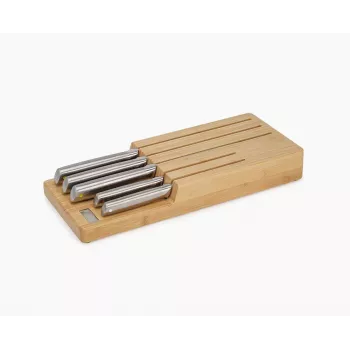 Joseph Joseph Elevate SST knivset med bambuförvaringslåda, 6 delar, silver/beige 10563