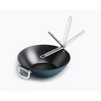 Joseph Joseph Space fällbart handtag keramisk non-stick wok 32 cm blå
