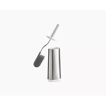Joseph Joseph Flex 70517 rostfri toalettborste med silikonhuvud, silver/grå