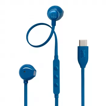 JBL Tune 305C USB-C sladdbundna in-ear-hörlurar med mikrofon - blå