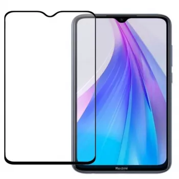 Evelatus Xiaomi Redmi Note 8T 2.5D härdat glasskärmskydd (Full Glue) - svart ram