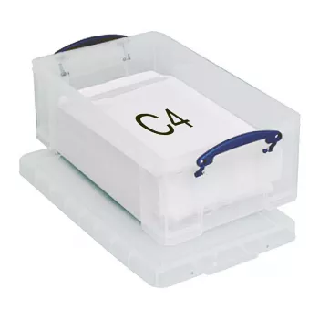 Really Useful Boxes 12C förvaringslåda - 12 liter - transparent - rektangulär - polypropen - kliplock