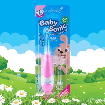 BRUSH-BABY Baby Sonic sonisk tandborste 0–3 år rosa