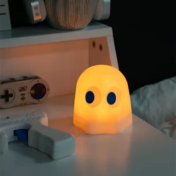 FIZZ CREATIONS Pac-Man Ghost LED Stämningslampa - Färgväxlande, Ljudreaktiv, USB/Batteridriven