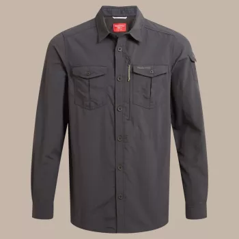 Craghoppers NosiLife Adventure LS Shirt III - Black Pepper, storlek M
