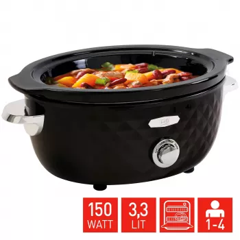 FRITEL Family Slow Cooker 3,3L 150W svart/krom