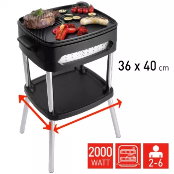 FRITEL Family BBQ 3256 elektrisk BBQ-grill röd/svart