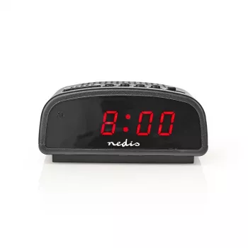 Nedis CLDK008BK LED-väckarklocka med snooze, svart