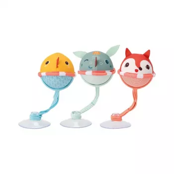 Lilliputiens set med 3 badbollar med sugkoppar - Joe draken 3m+