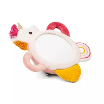 Lilliputiens aktivitetsspegel Lena the Unicorn med handtag, sensorisk leksak för bebisar från 3 månader