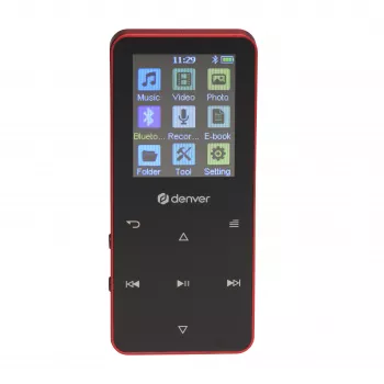 Denver MP-1830R MP4-spelare med Bluetooth, 1,8 inch skärm, 4GB, röd