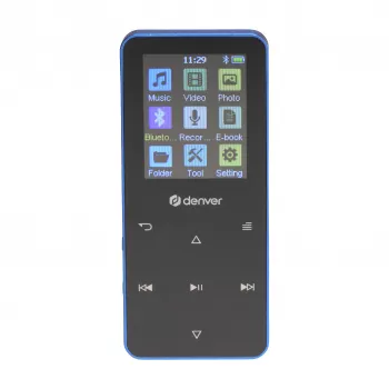 Denver MP-1830BU MP4-spelare med Bluetooth, 1,8 inch skärm, 4GB, blå
