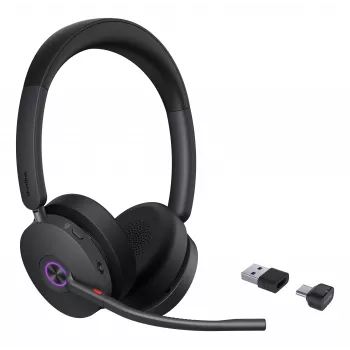 Yealink BH74 Teams trådlöst headset med ANC, USB-C/A-dongel, on-ear, svart