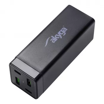 Akyga Charge Brick AK-CH-17 USB-laddare 65 W, 2 x USB-C PD + 2 x USB-A QC 4+, svart