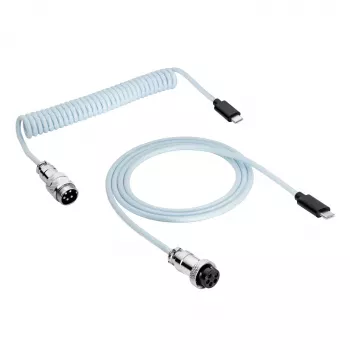 Akyga AK-USB-49 Aviator spiralkabel USB-C till USB-C med GX16-kontakt, USB 2.0, 3 m, vit