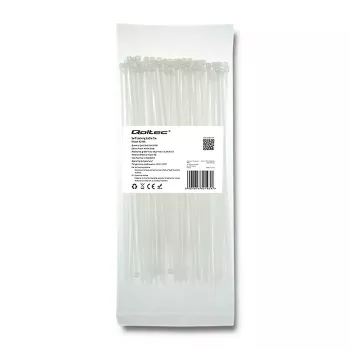 Qoltec 52195 buntband 2.5 200 100 st nylon UV vit