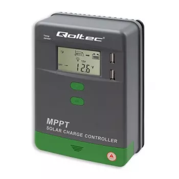 Qoltec MPPT solcellsregulator 10A 12V/24V med temperatursensor LCD-display 2x USB GEL LiFePO4
