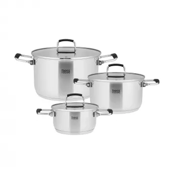 TEESA COOK PRIME 6-delars kastrullset, rostfritt stål, induktionshäll