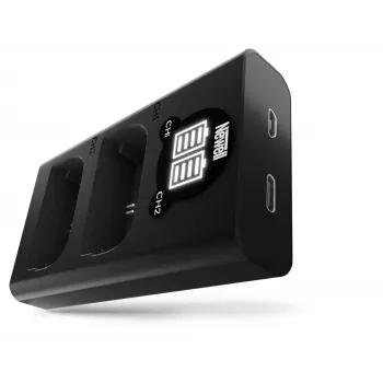 Newell tvåkanalig USB-C laddare DL-USB-C för Canon LP-E6 batterier