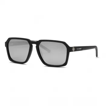PHILIPP PLEIN SPORT herr solglasögon SSP030 – 59/17/145 mm, svart acetatram, gråa glas, UV400-skydd