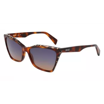 LIU JO dam solglasögon LJ796S-245 – havanna acetat fjärilsbåge med bruna gradientglas, 58/15/135 mm