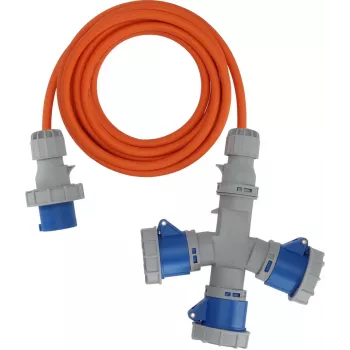 Brennenstuhl 1167670205 Förlängningskabel 2m H07RN-F 3G 2.5mm² 16A 230V IP44 Schuko grå/blå/orange