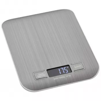 TFA Dostmann AMARETTI digital köksvåg, 10 kg kapacitet, 1 g noggrannhet, silver (50.2004.54)