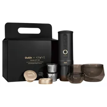 OutIn Nano x Kruve bärbar espressobryggare presentset svart/guld