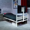 XROCKER gaming enkelsäng 90x190 cm med TV-fäste metall vit