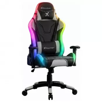 XROCKER gamingstol svart med Neo Motion RGB LED-belysning och comfortkuddar