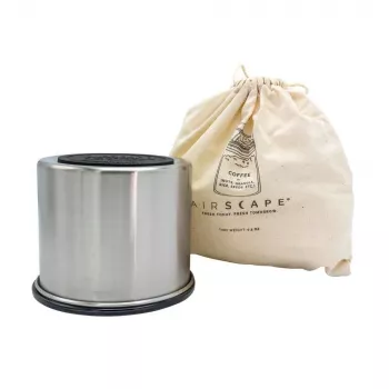 Airscape arombehållare i rostfritt stål, liten, borstat silver