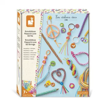 Janod kreativt pysselset Scoubidou Filofun-ornament 7+