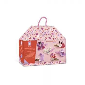 Janod kreativt pysselset glitterhårspännen trädgård 5+ J09179