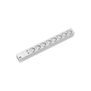 Bachmann 333.4061 Standard 1U PDU 8 Schuko-uttag 2m kabel överspänningsskydd grå