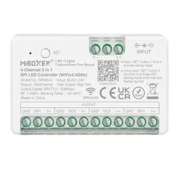 MIBOXER SPIW5-4 Pixel LED-styrenhet SPI Series 5 in 1 SPI (2,4GHz+WiFi) 4 kanaler