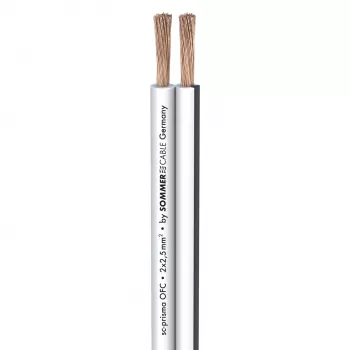 Sommer Cable SC-Prisma högtalarkabel, 2 x 2,50 mm², PVC 9,1 x 4,3 mm, vit (401-0250-WS)