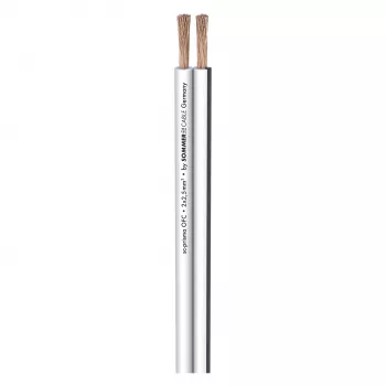 Sommer Cable SC-Prisma högtalarkabel, 2 x 2,50 mm², PVC 9,1 x 4,3 mm, vit (401-0250-WS)